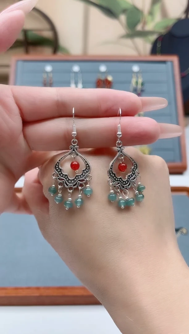 【闪购商品】翡翠耳饰银S925镶嵌8A0000