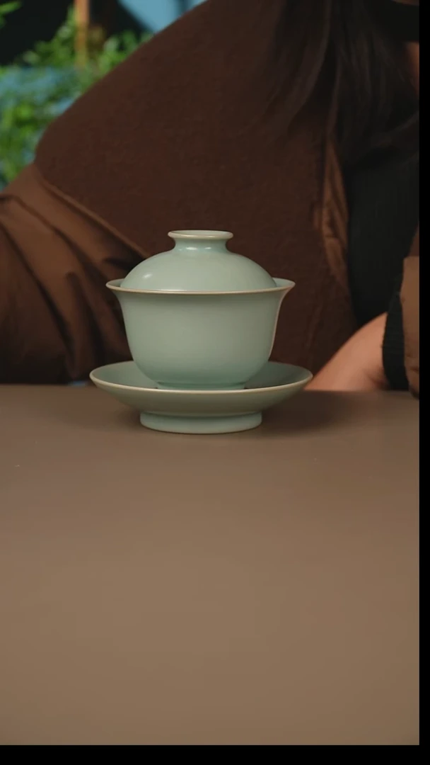 仿古元宝  盖碗微暇