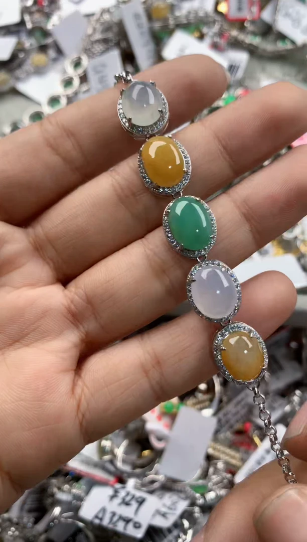 银S925镶嵌戒指翡翠666              5