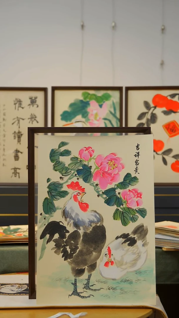 国画A3不落名绘画带框发货     733