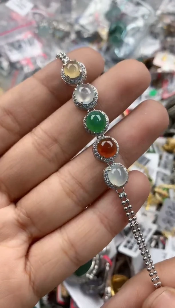 银S925镶嵌戒指翡翠4444-----4