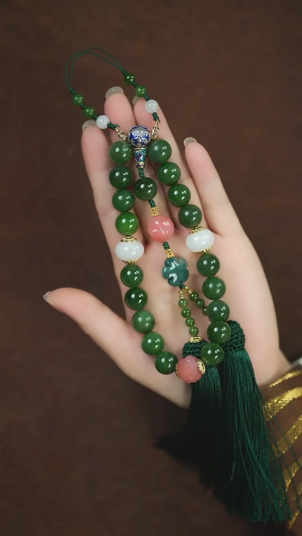 未镶嵌和田玉挂件闪购 碧玉十八子