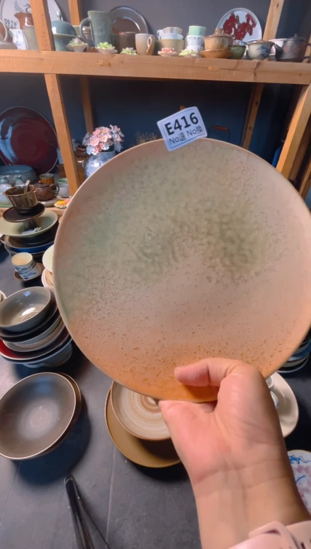 瓷片e416窑变直边碟