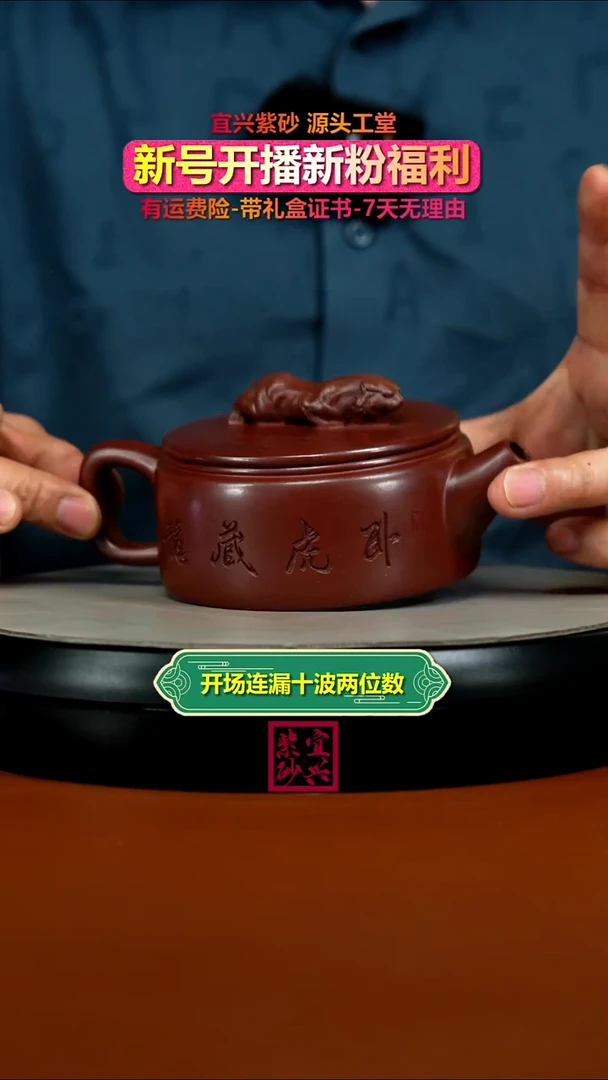 紫砂茶壶山水卧虎藏龙240CC