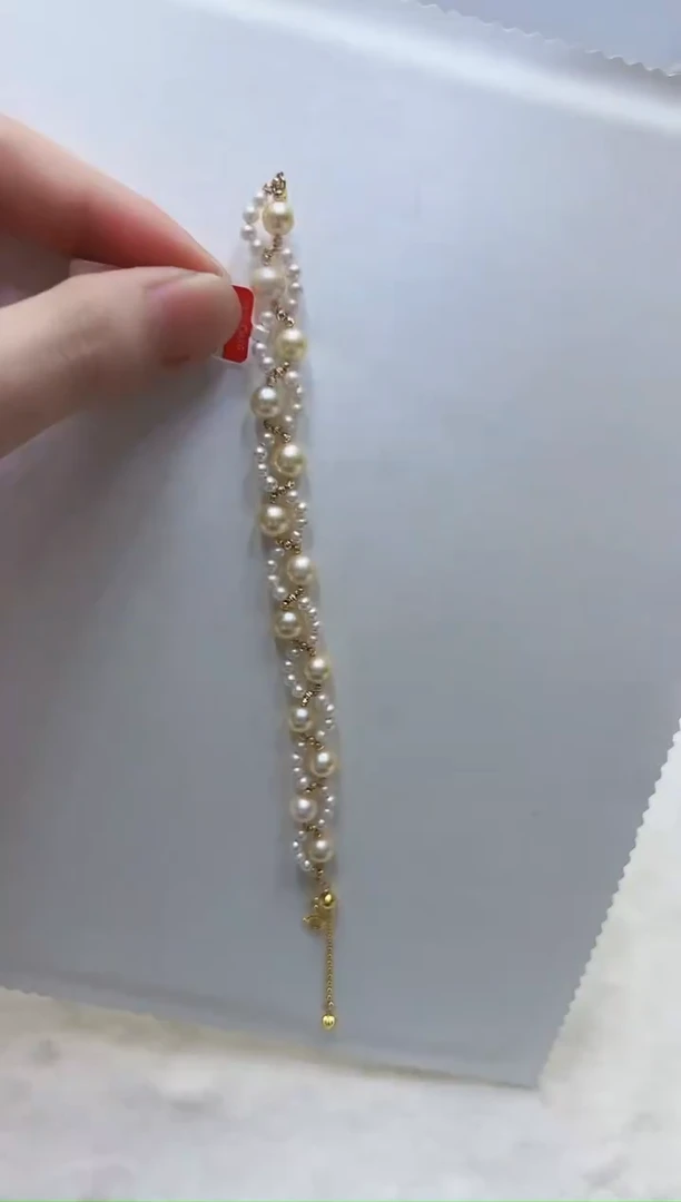 银S925镶嵌海水珍珠DA手链@@ys325