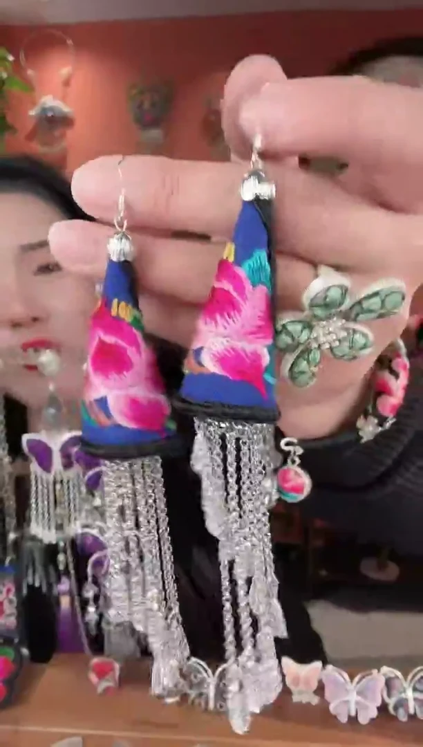 非遗手工刺绣耳环38