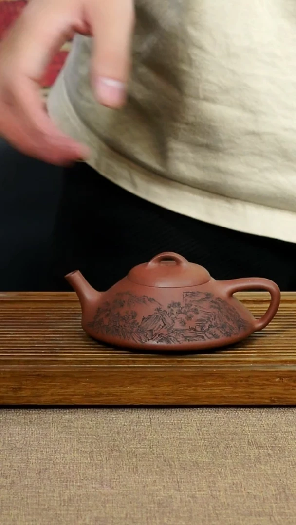 茶杯紫砂南柯记全手刻壶