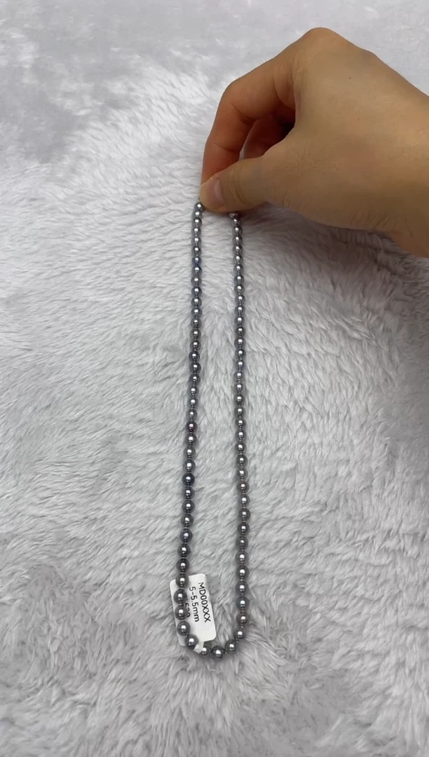 项链银S925镶嵌海水珍珠AK真多麻5-5.5mm