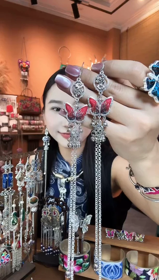 刺绣纯手工民族风耳环