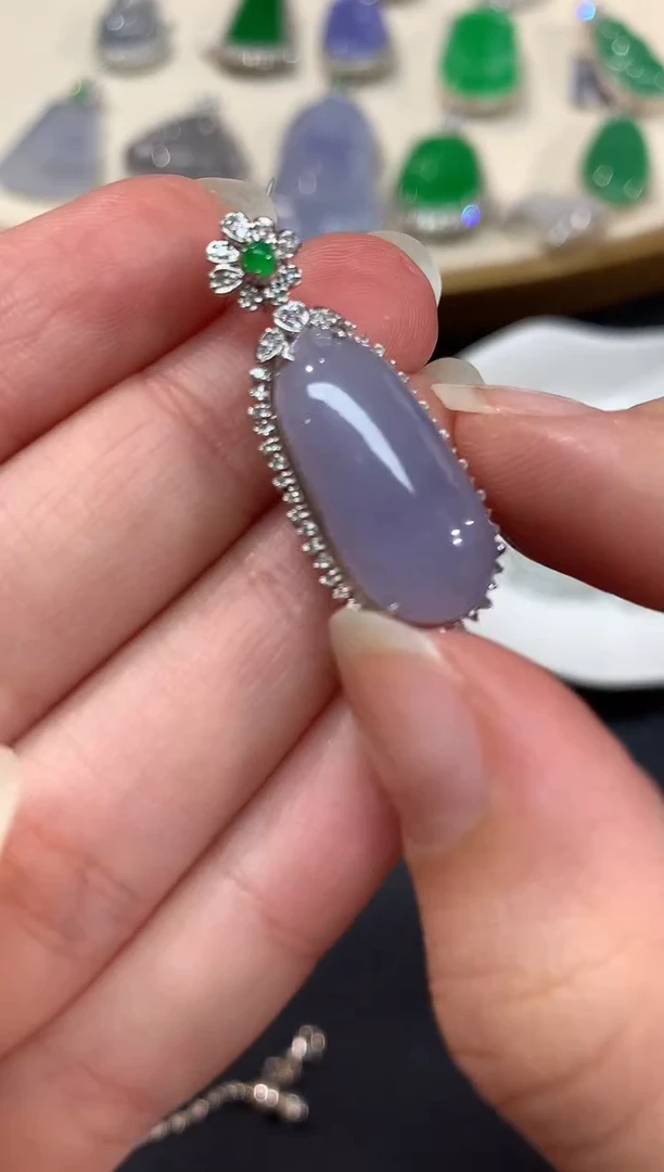 【闪购商品】翡翠吊坠(不含链)18K金镶嵌A31|7980