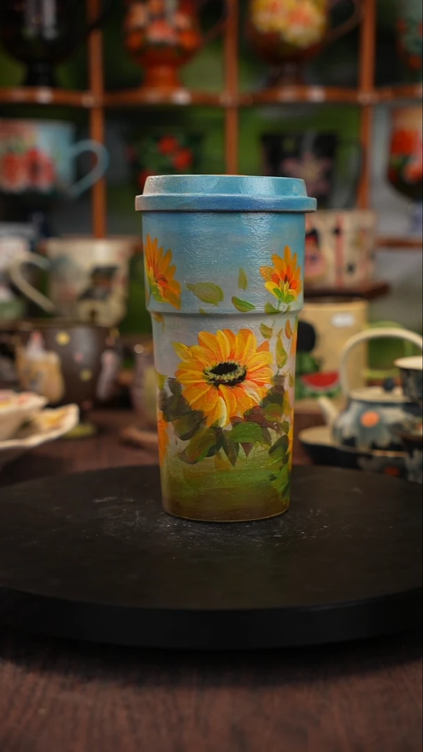 五彩手绘瓷陶紫砂杯312