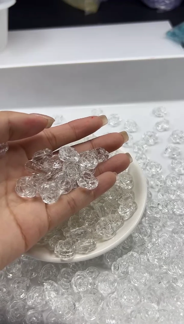 未镶嵌颈饰水晶x1355白水晶玫瑰花*1个