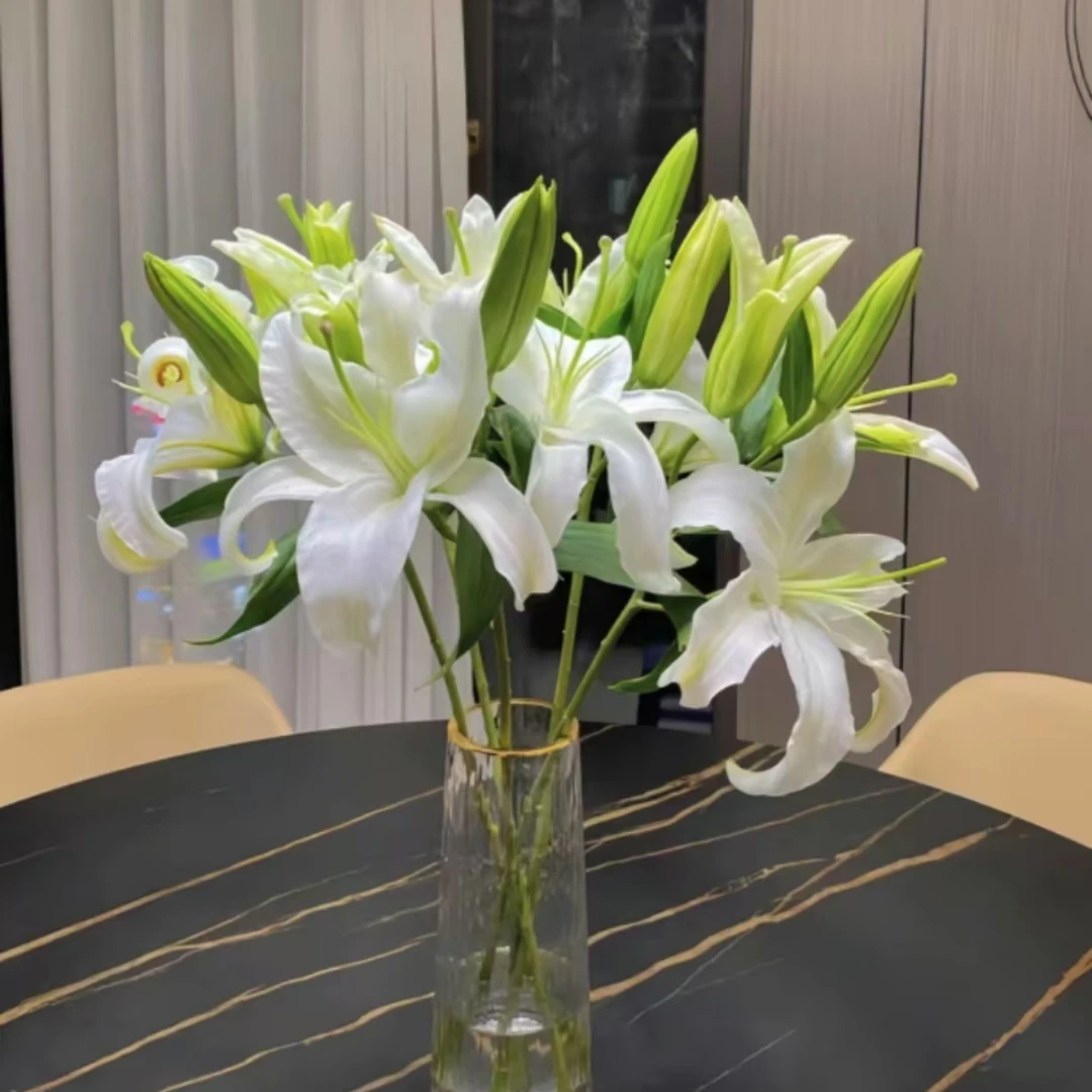 [次日达西伯利亚白百合3支]鲜花直播批发京东包邮