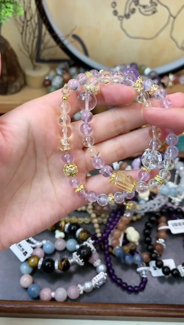 【闪购商品】黄晶手链未镶嵌256手串