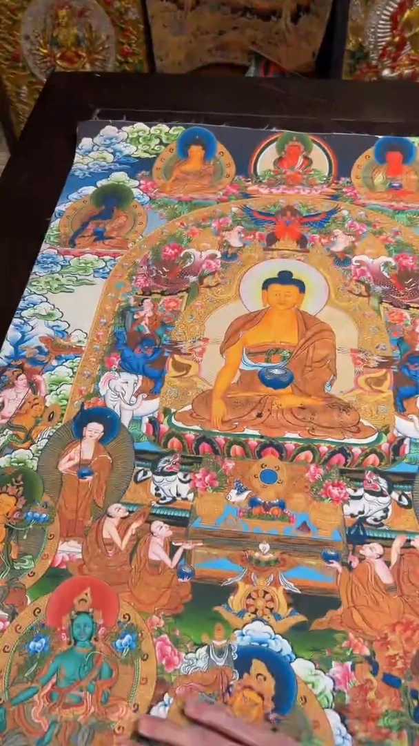 装裱画精品手绘唐卡链接--A152