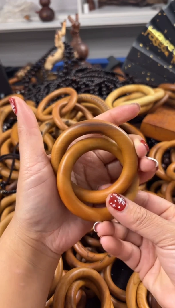 【闪购商品】枣木木雕乾坤盘微瑕50圈口一物一拍