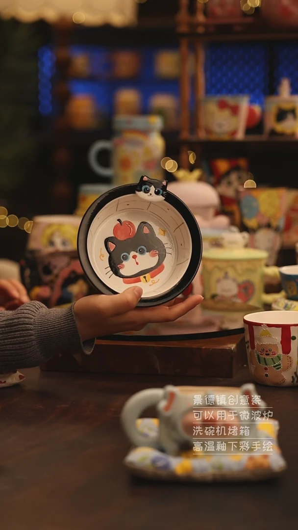 陶瓷景德镇可爱陶瓷釉下彩绘设计师款