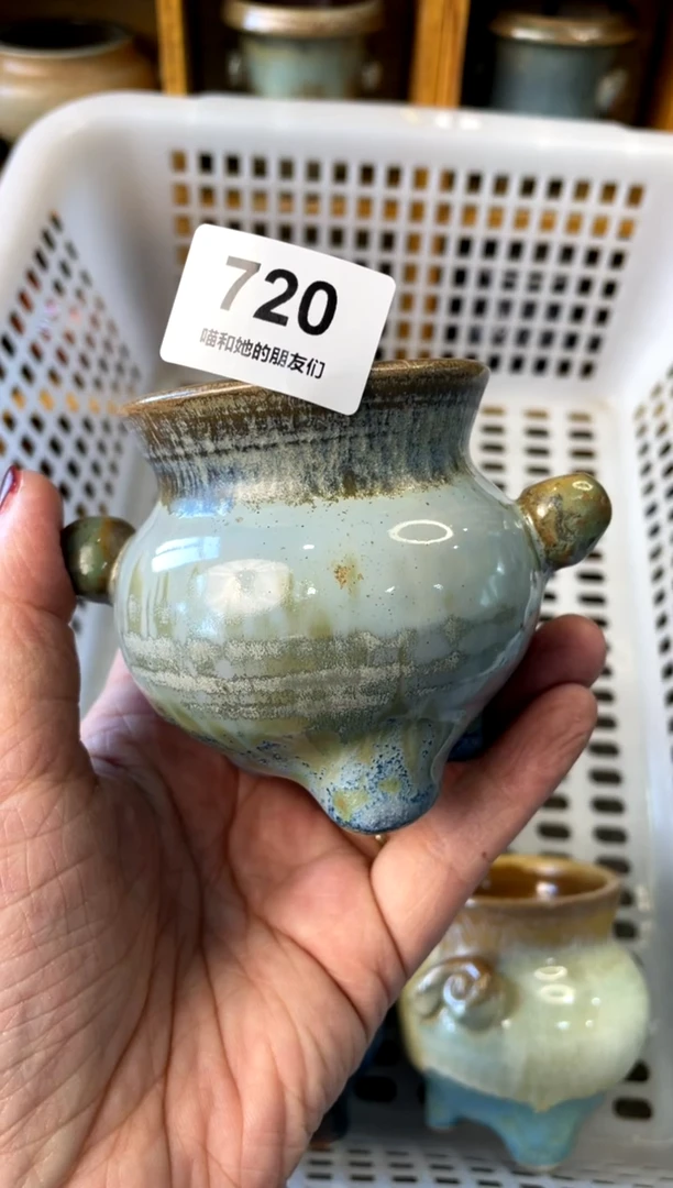 【闪购商品】陶720 内口5【喵喵团圆多肉盆】