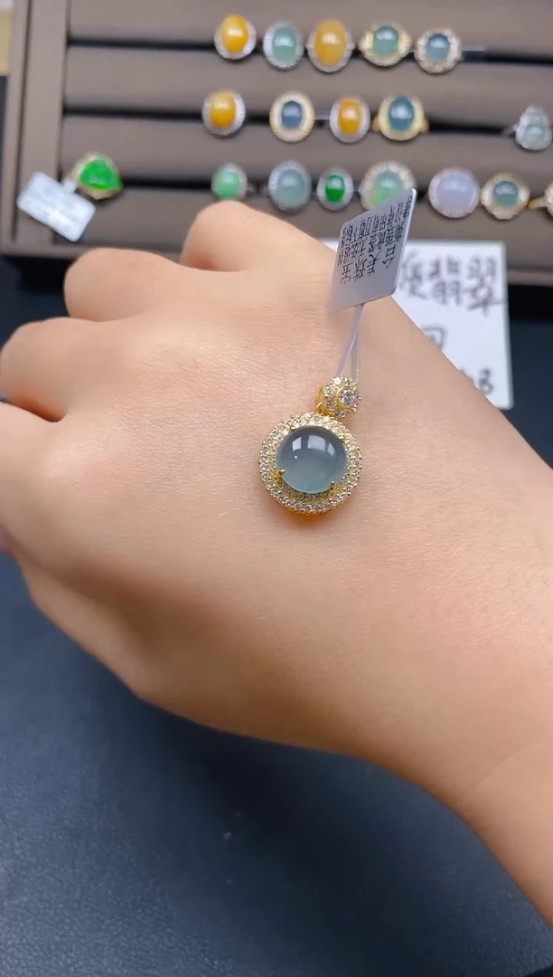 翡翠戒指银S925镶嵌212121