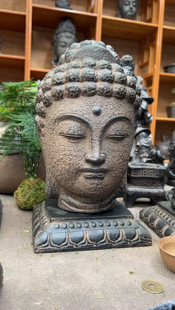 陶土【火山泥】大佛首+莲花底座