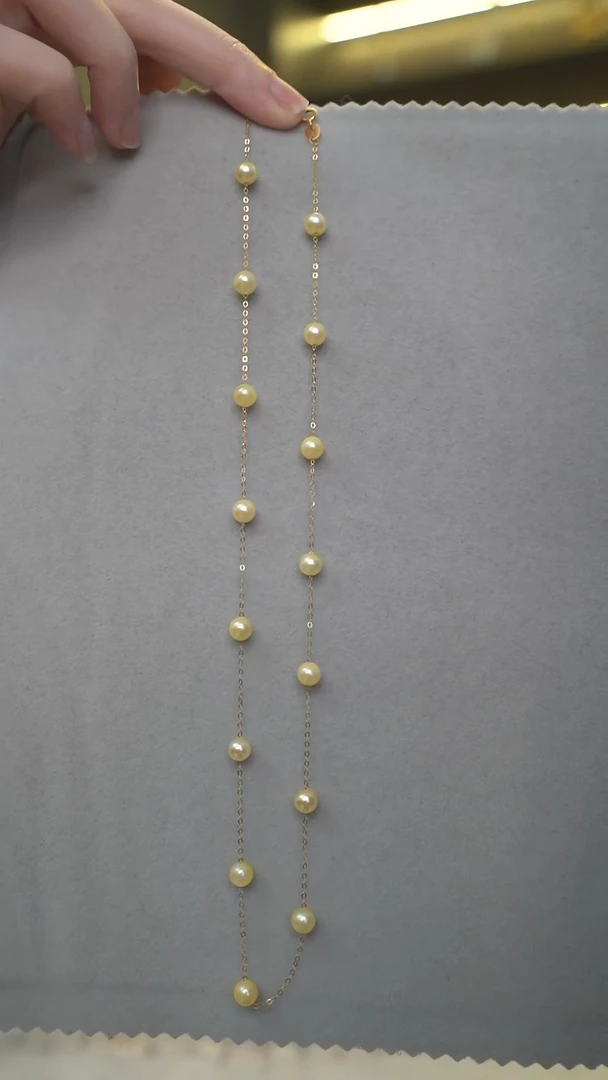 【闪购商品】海水珍珠项链18K金镶嵌海水通体18K金满天星