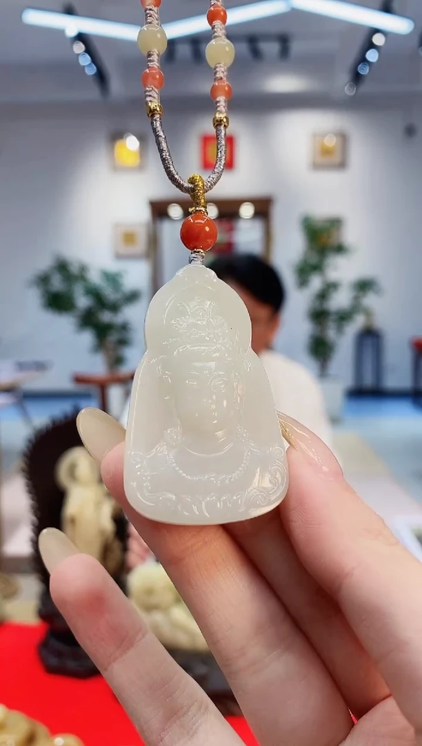 【闪购商品】和田玉挂件未镶嵌白玉观自在