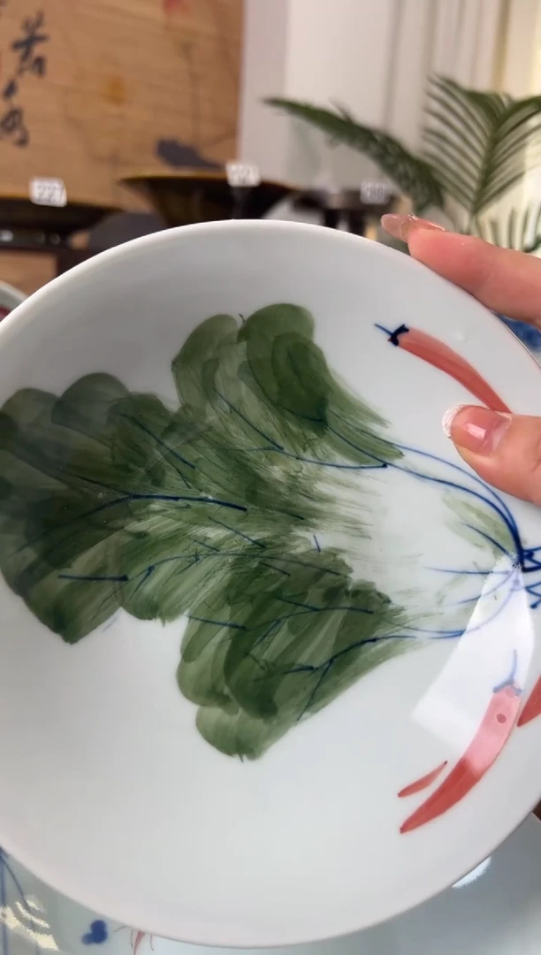 碗大暇手绘7寸玉兰盘（单只装随机图案）