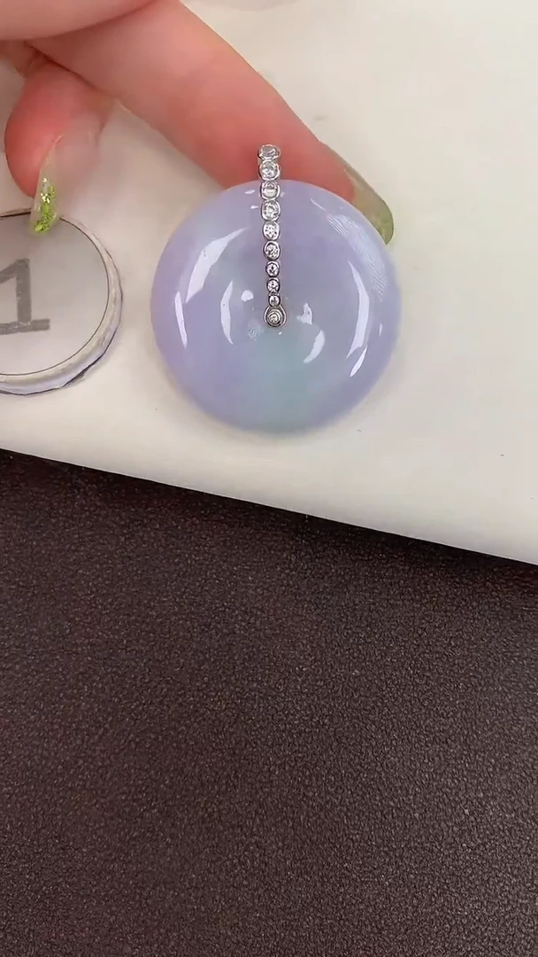 颈饰银S925镶嵌翡翠天然缅甸a货翡翠
