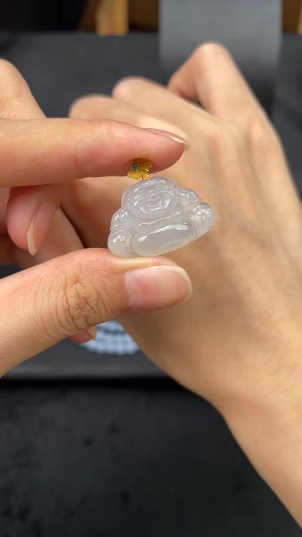 翡翠18K金镶嵌吊坠(不含链)缅甸珠宝严选HZY