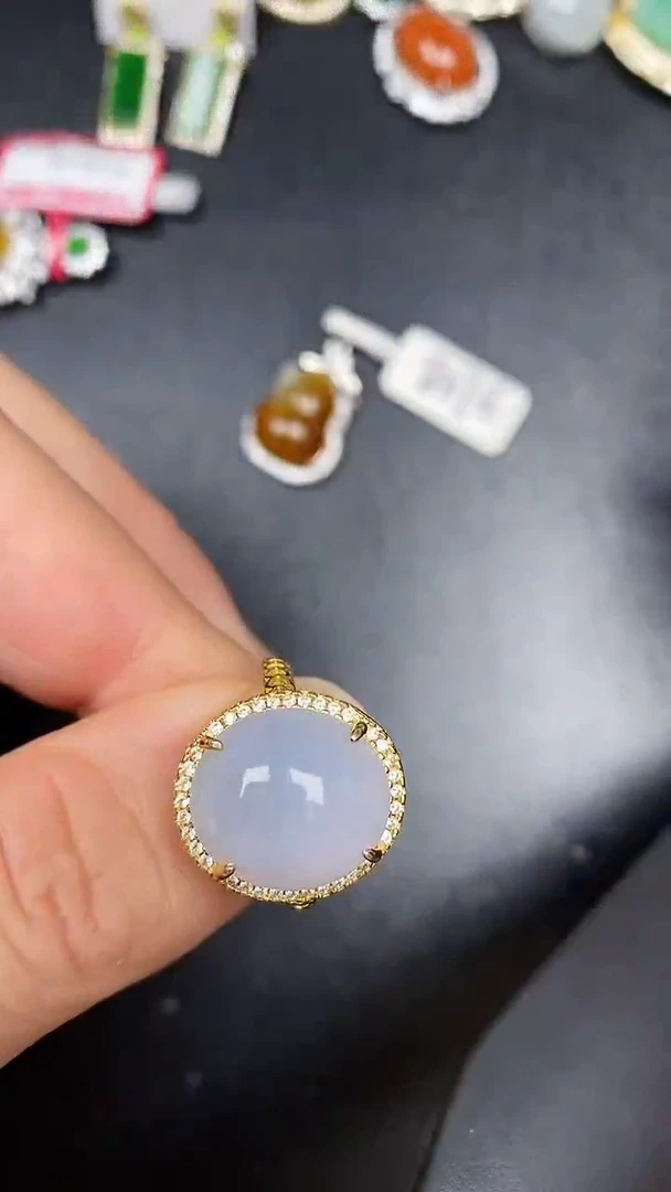 银S925镶嵌戒指翡翠1020