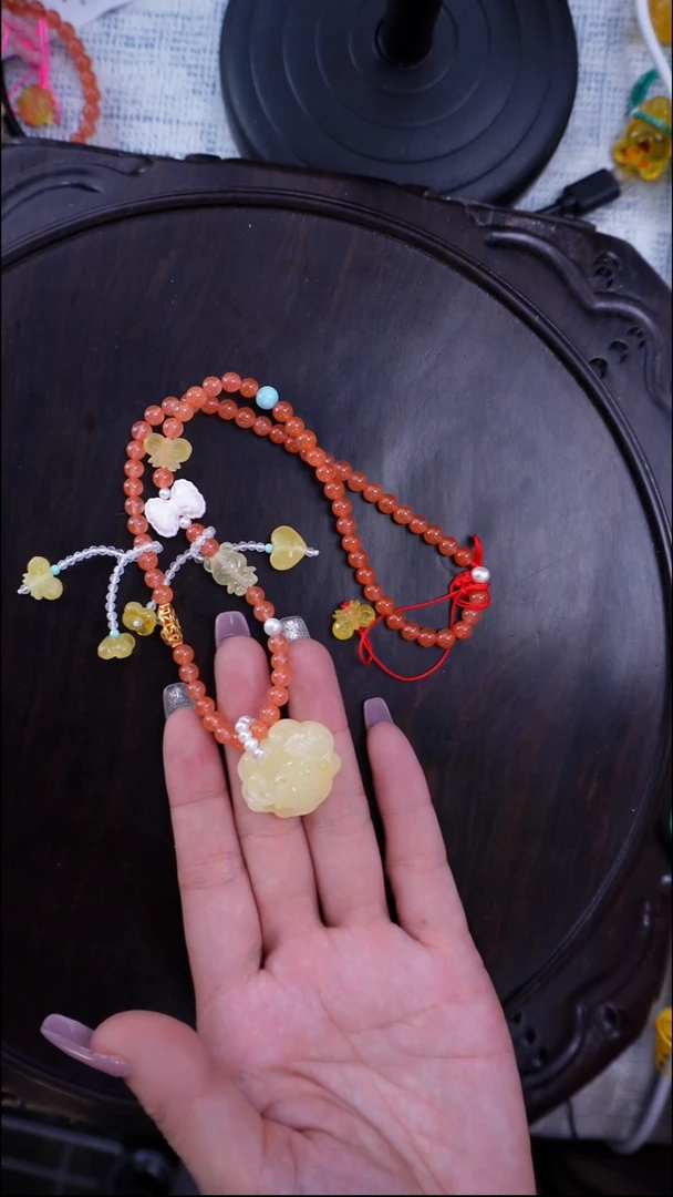 琥珀颈饰未镶嵌多样性发一