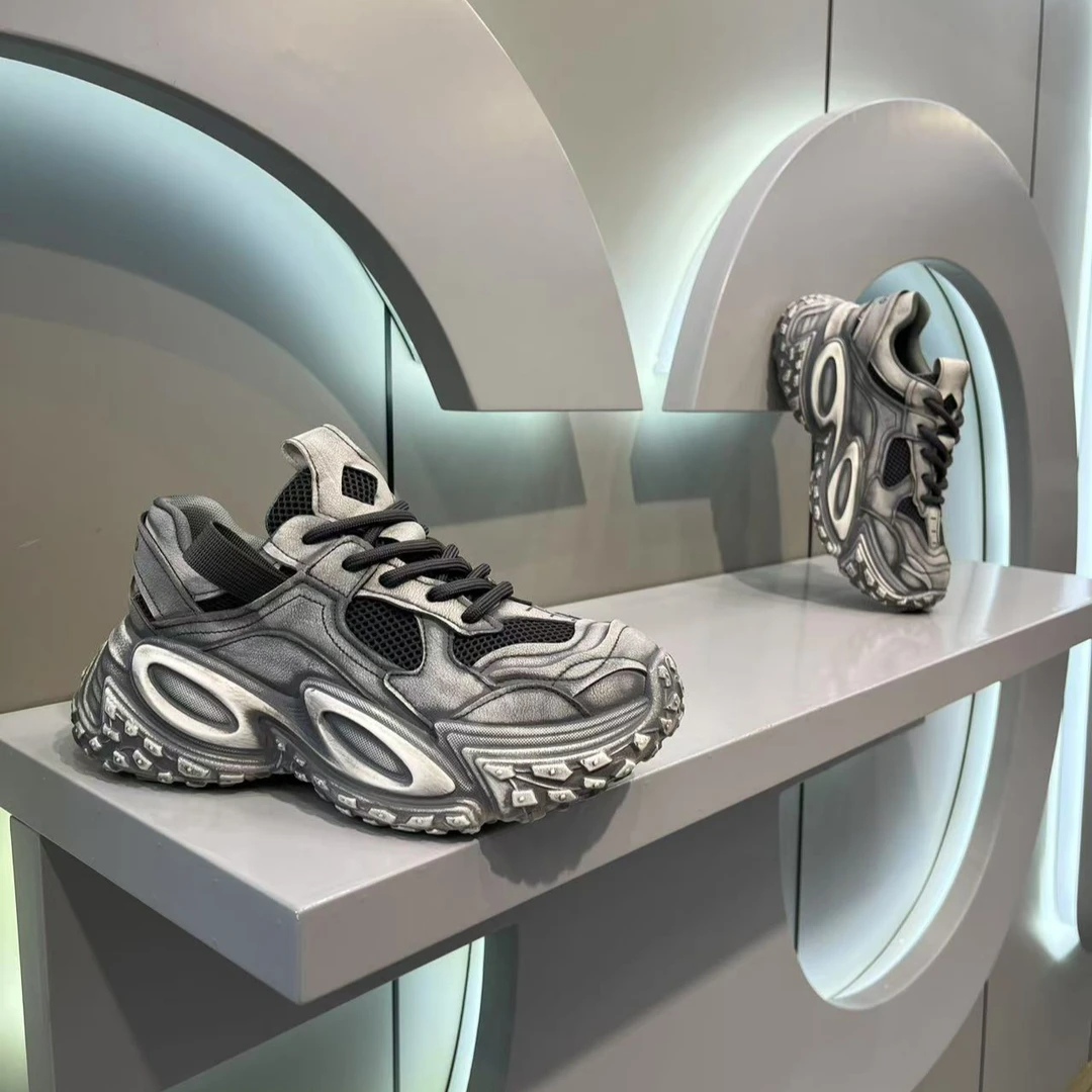 YA-2025爆款新品广州网面厚底时尚休闲男士复古风老爹鞋