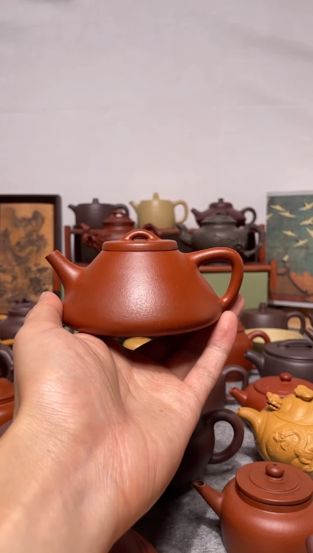 茶壶紫砂封釉黄龙山红泥子冶石瓢200cc