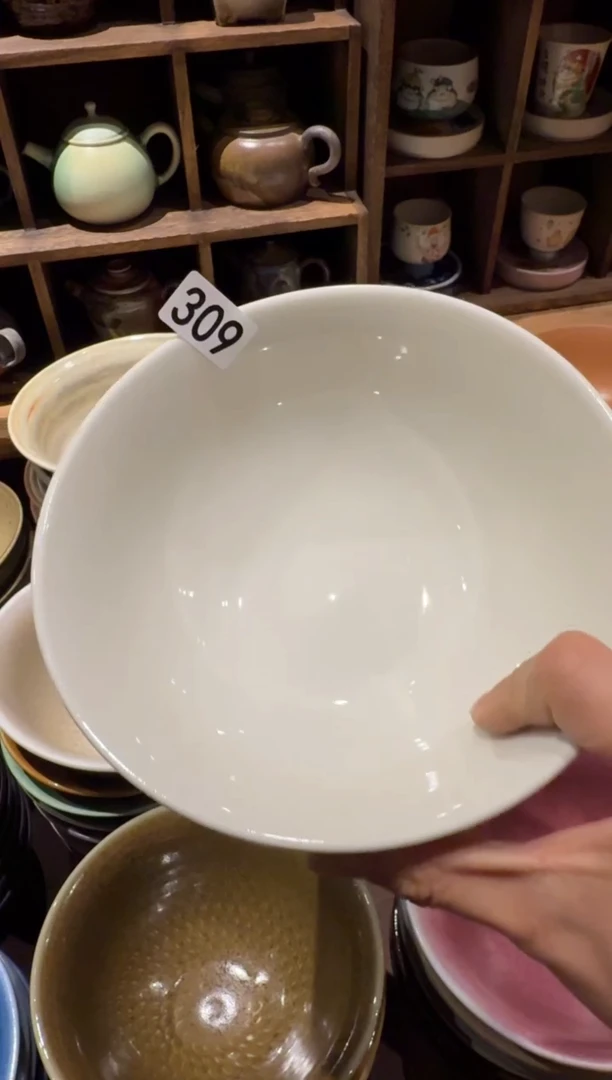 瓷片309 定白手工面碗1个