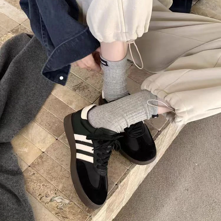 2302春季新款真皮复古2025款经典百搭德训鞋休闲鞋