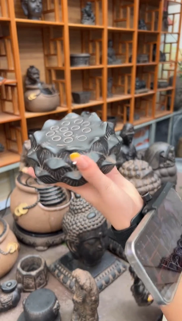 陶土莲蓬实心底座