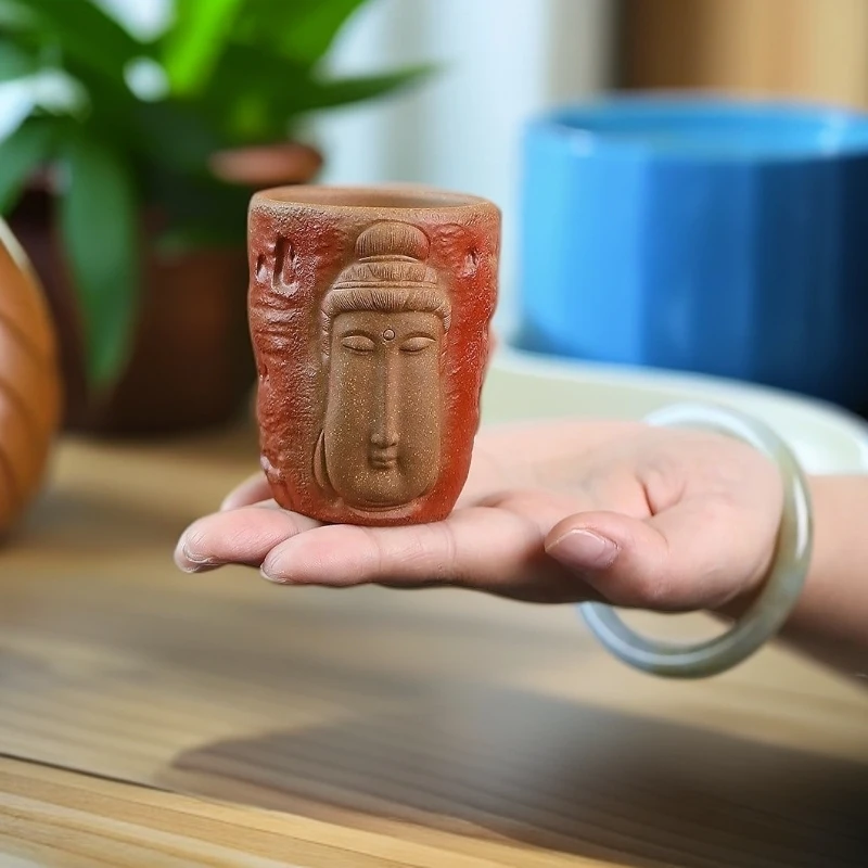 宜兴原矿正宗黄段闻香杯上等紫砂杯纯手工制作主人杯紫砂茶杯水杯