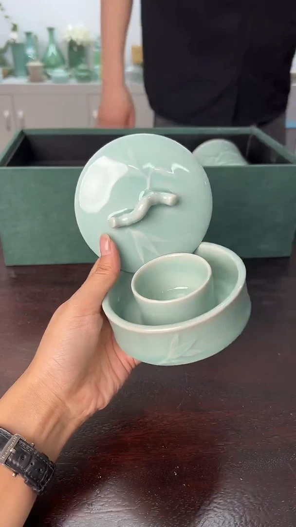 龙泉云间青瓷小米茶器