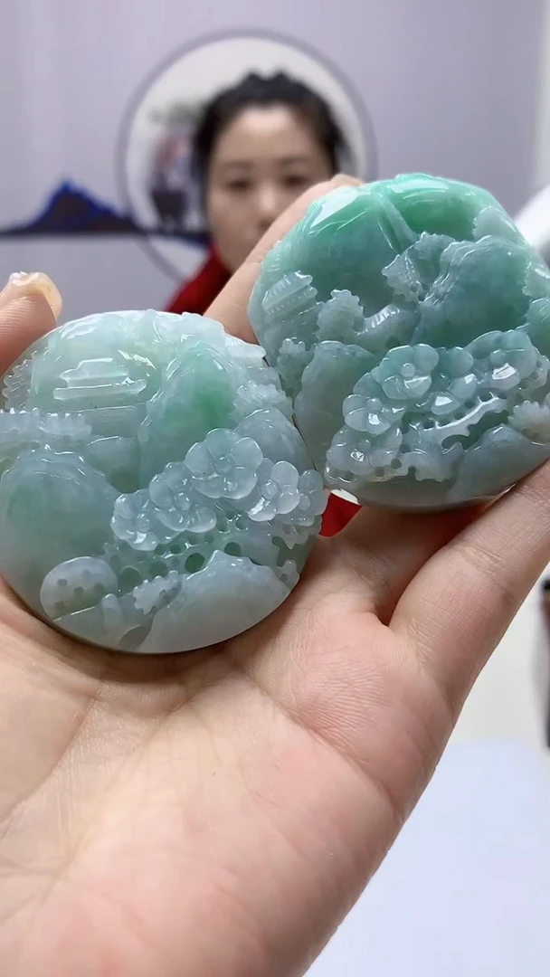 【闪购商品】定制翡翠未镶嵌4902ms-毛货163山水