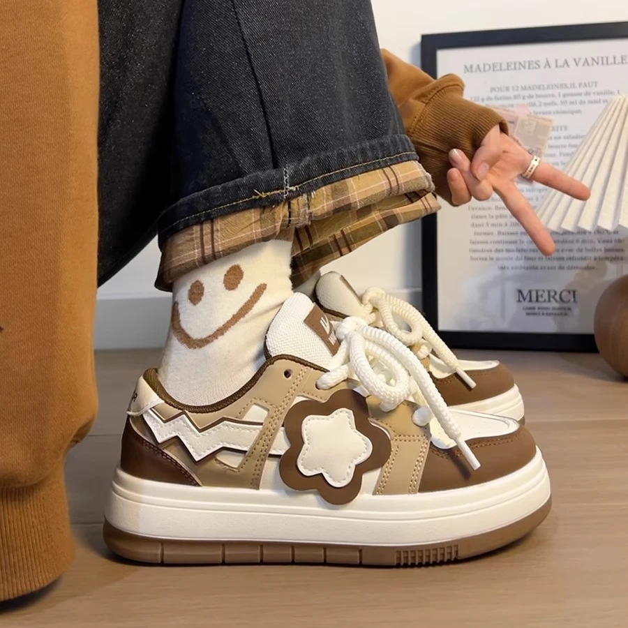 回力美拉德鞋女鞋新款2025春季厚底板鞋小众原创鞋子百搭小白鞋女
