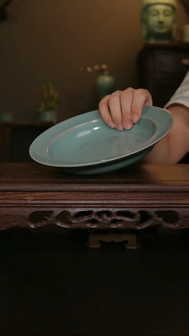 摆件仿古手工折沿盘