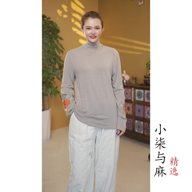 【小柒推荐】四喜布依蝴蝶刺绣轻肤打底衫*衣长60胸围弹力*5314-B
