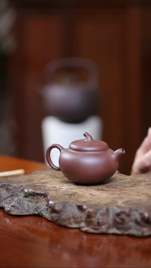 茶壶紫砂壶庐记出品 四号底槽清茄瓜 纪念版120cc