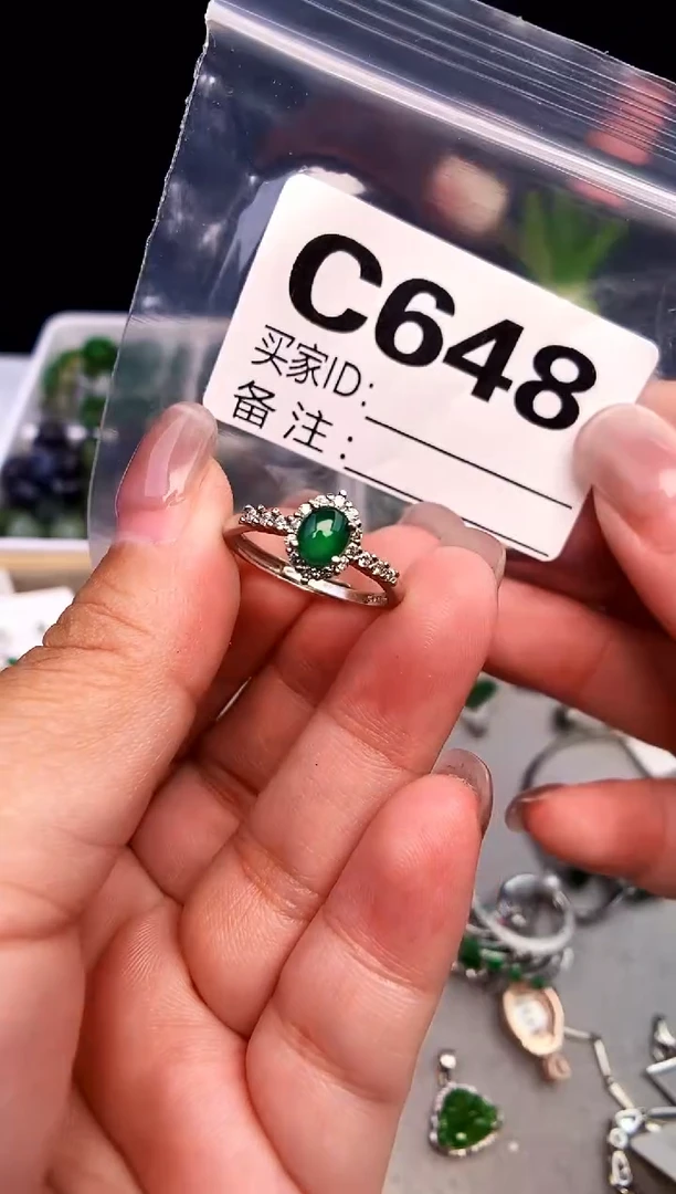 吊坠(不含链)银S925镶嵌翡翠1