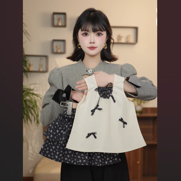 【YN童品】WS25046女宝套装夏季甜美小清新风少女显瘦设计感气质