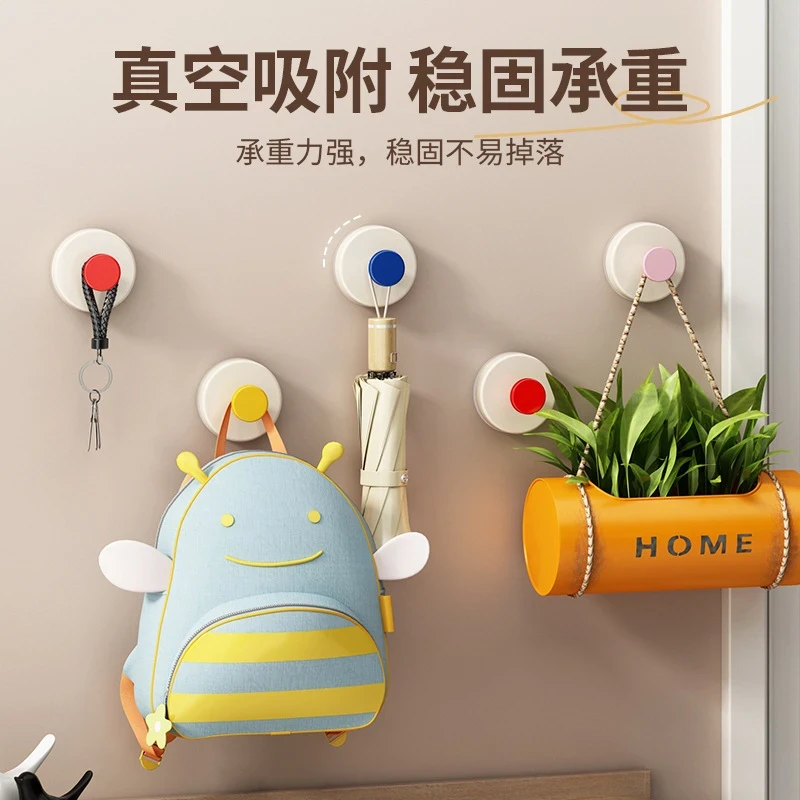 【4个装】多巴胺吸盘挂钩免打孔挂衣钩壁挂强承重粘钩无痕浴室挂钩