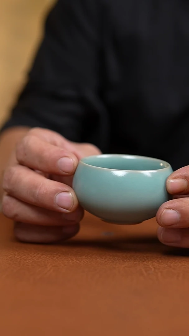 瓷片仿古老釉禅定杯