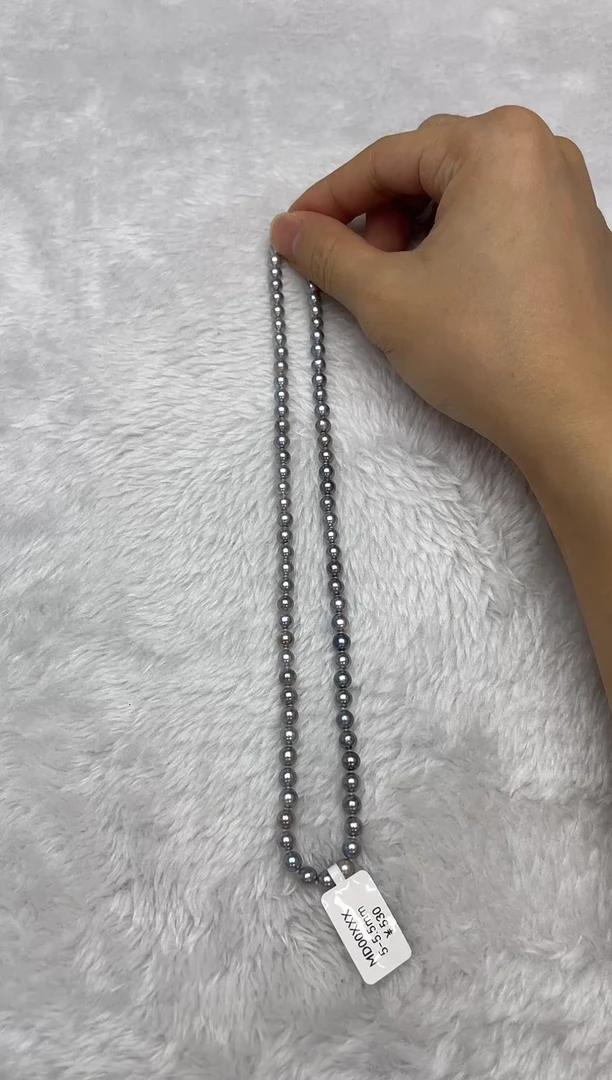 项链银S925镶嵌海水珍珠AK真多麻5-5.5mm