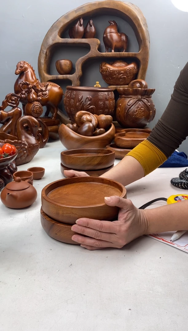 香樟木A5小圆盘2个组/尺寸