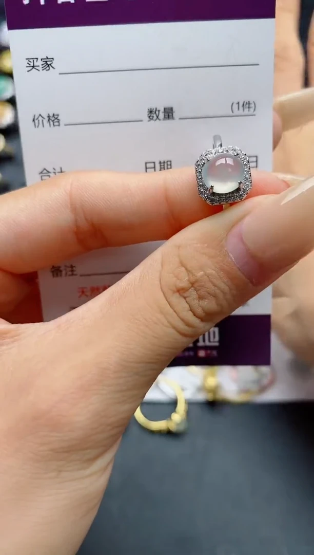 翡翠戒指银S925镶嵌.